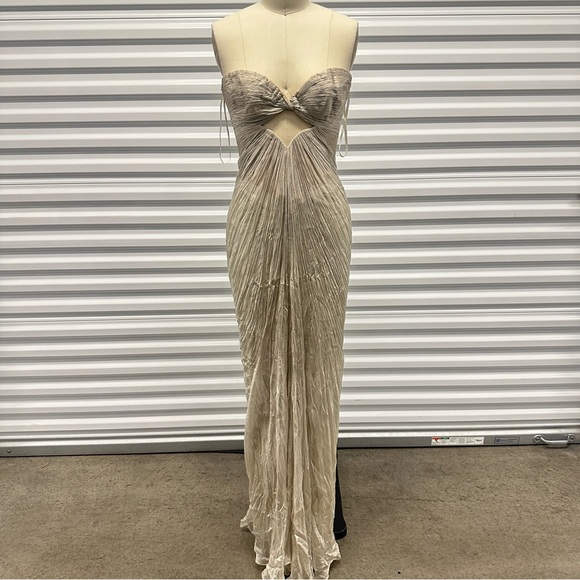 Maria Lucia Hohan Quiana Strapless Silk Maxi Gown in New Opal 38 (US 6) - Picture 3 of 7